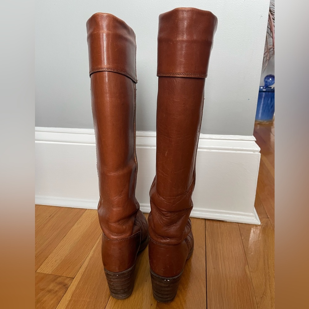 Vintage Frye Brown Leather Boots Sz 6.5 - Picture 4 of 9
